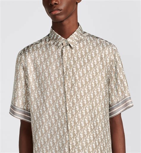 multicolored dior oblique silk twill short sleeve shirt|Dior Oblique Short.